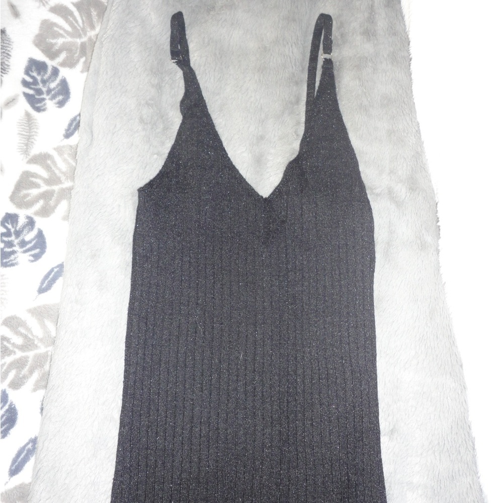 Garage Black Ribbed Knit Top